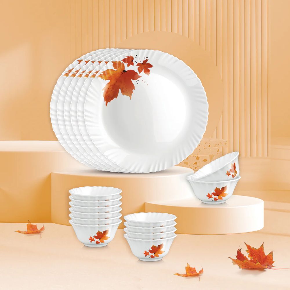 Treo Aurelia Collection Opalware Dinner Set | Set of 18 Pcs