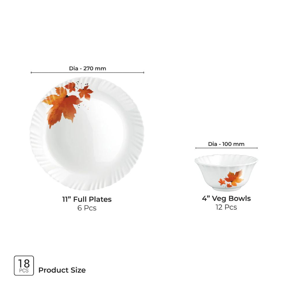 Treo Aurelia Collection Opalware Dinner Set | Set of 18 Pcs