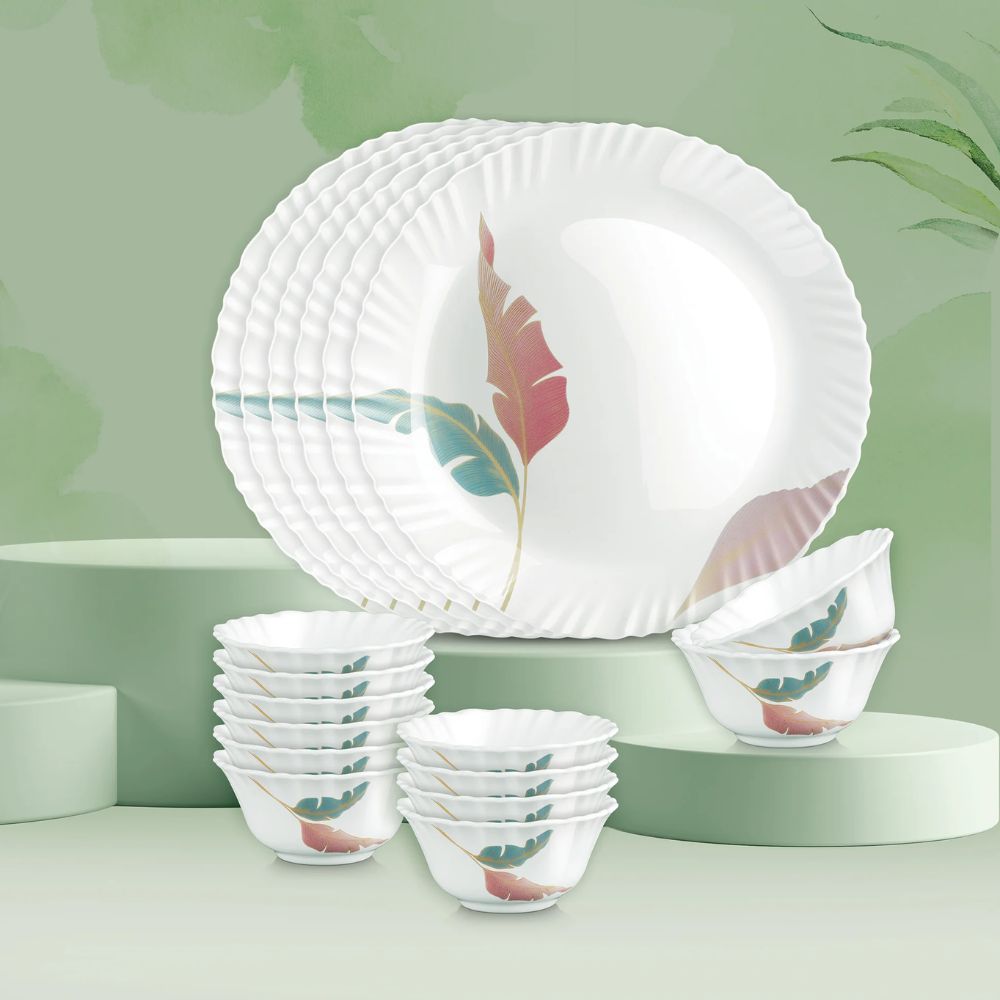 Treo Aurelia Collection Opalware Dinner Set | Set of 18 Pcs