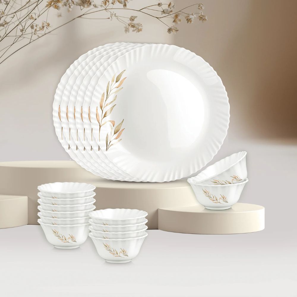 Treo Aurelia Collection Opalware Dinner Set | Set of 18 Pcs