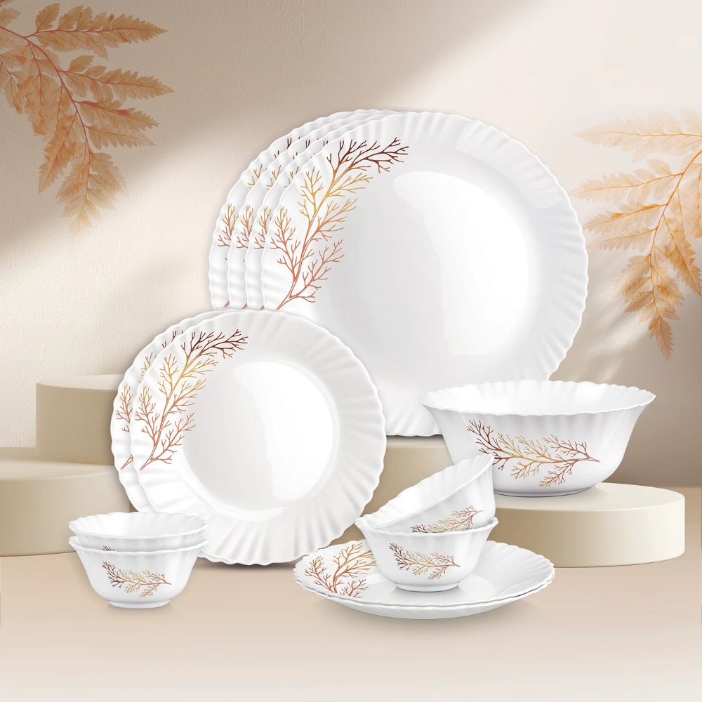 Treo Aurelia Collection Opalware Dinner Set | Set of 13 Pcs