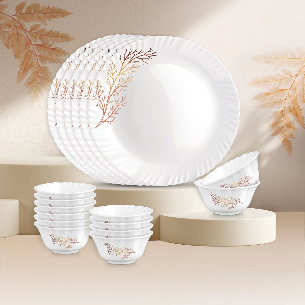 Treo Aurelia Collection Opalware Dinner Set | Set of 18 Pcs