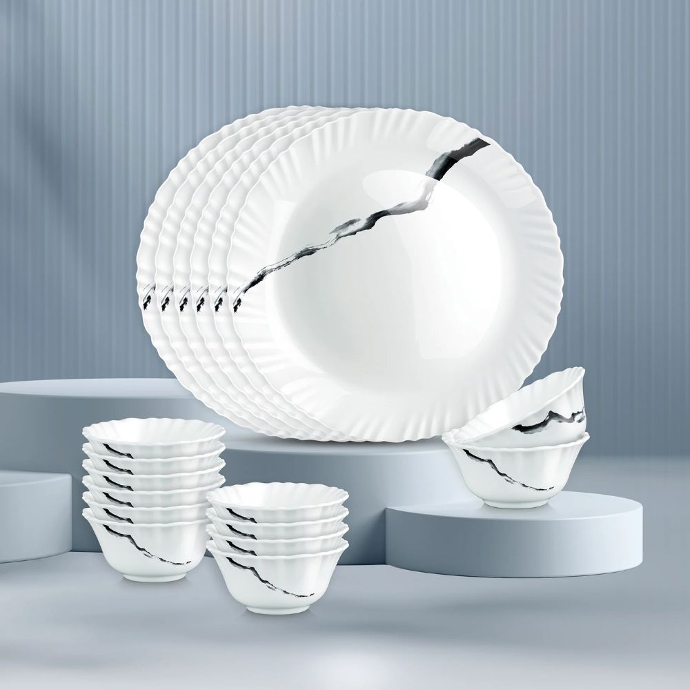 Treo Aurelia Collection Opalware Dinner Set | Set of 18 Pcs