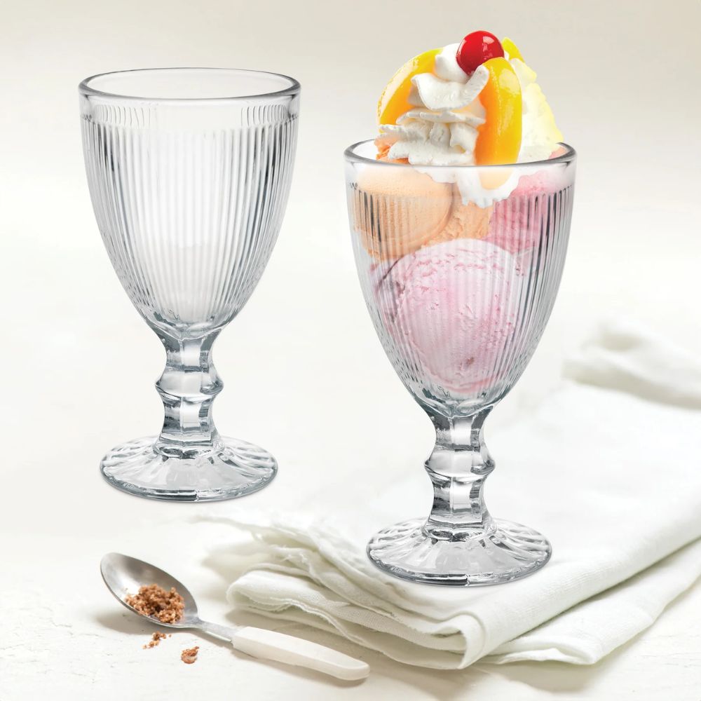 Treo Victoria 300 ML Goblet Glass Set | Transparent | Set of 6 Pcs