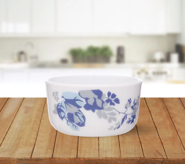 Larah by Borosil Opalware Katori with Lid | 6 Bowls and 6 Lids